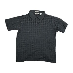 Knightsbridge Mercerized Men's Size Medium‎ Gray Diamond Polo Shirt